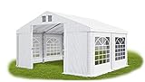 Partyzelt 4x4m wasserdicht weiß Zelt 560g/m² PVC Plane Hochwertigeszelt Gartenzelt Summer SD - Faltpavillon, Gartenpavillon, Pavillon, Lagerzelt, Gartenhaus, Zeltgarage, Garagenzelt - Partyzelt