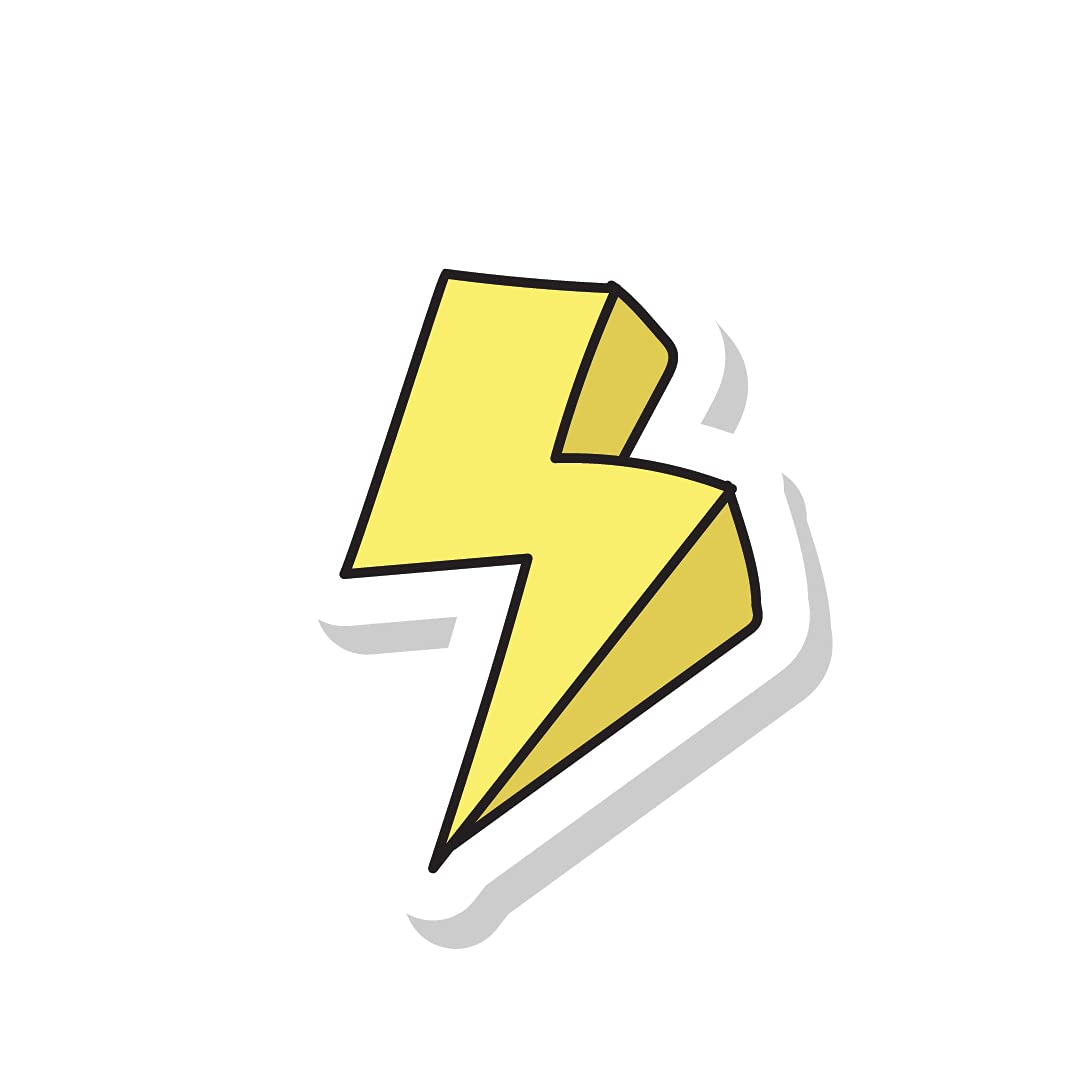 woopme Thunder Laptop Stickers for Kids Girls Boys Developers Programmers Vinyl Printed All Laptops Bottles Cars Bikes Stickers (Multicoloured)