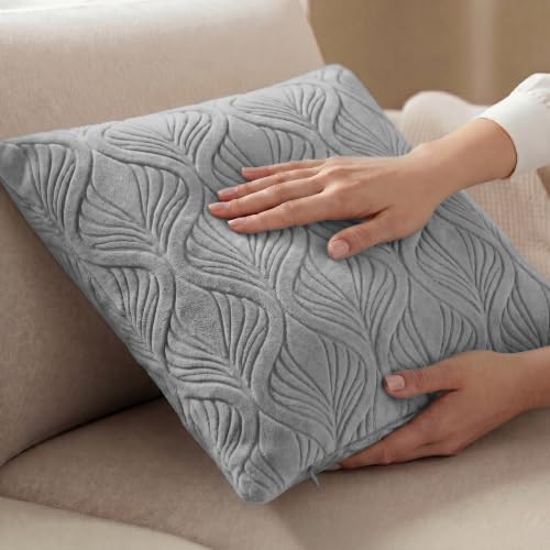 Image of Yellow Weaves Jacquard Cushion Covers | Sofa Cushion Covers | Throw Pillow Cover for Sofa, Couch, Living Room| Removable & Washable | 16x16 Inches, Set of 2 (Grey)