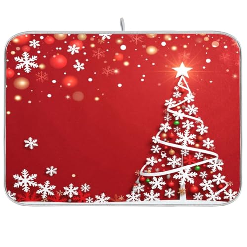 Tapis de séchage vaisselle microfibre rouge 45x61 cm