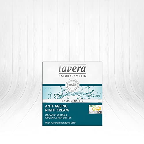 lavera basis sensitiv Anti-Aging Night Cream Q10 - with organic Jojoba-Oil & Shea Butter - Moisture & Care - Cream nourishes & tightens the skin - natural cosmetics - face cream - vegan - organic (1 x 50 ml) - Image 3