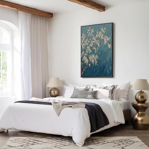 Tableau bleu chinois 60x90 cm idéal pour sublimer un salon moderne