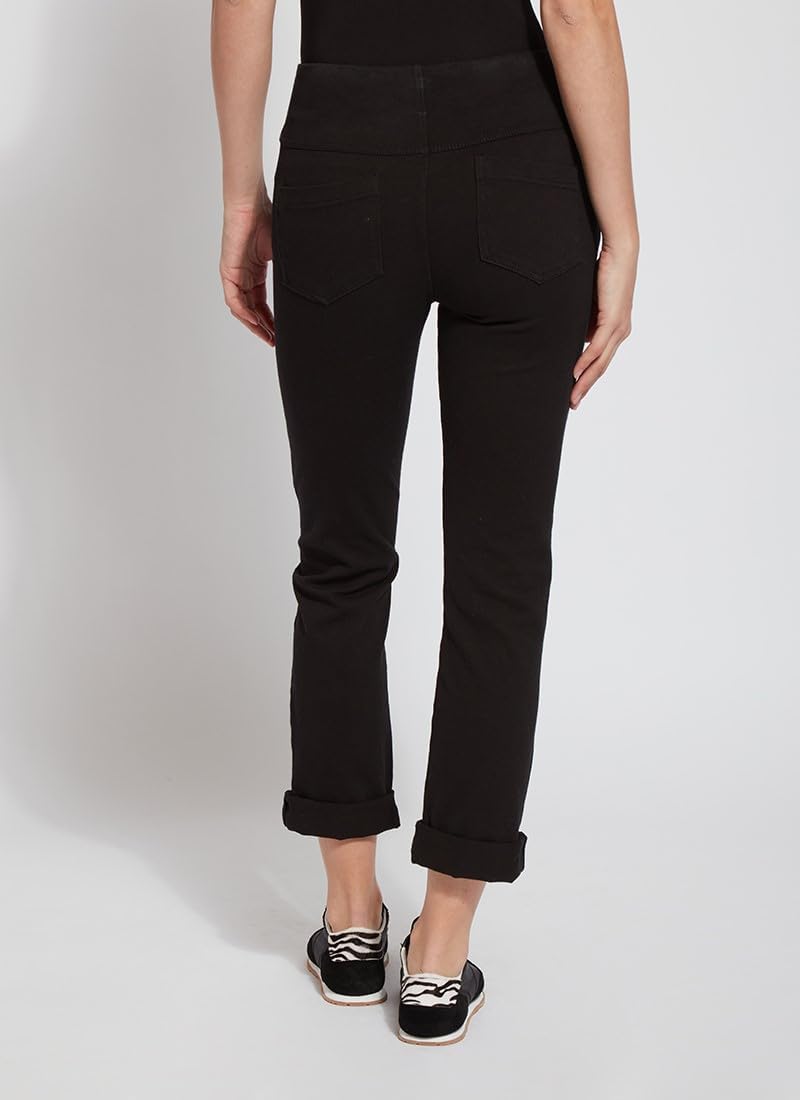 Lysse Women’s Pull-On Boyfriend Jeans – Mid Rise Stretch Knit Denim Pants, Slim Straight Cuffed Jeans for Women - Image 2