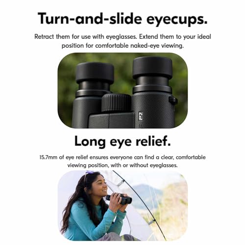 Nikon PROSTAFF P7 10x42 (16773) Black Binoculars Bundle with Lens Pen and Cleaning Cloth, Compact Binoculars for Adults for Hunting, Bird Watching, and Hiking Essentials, Zoom - Image 6