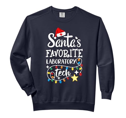 Santa's Favorite Laboratory Tech Christmas Lab Technician Comfort Colors Adult Sweatshirt