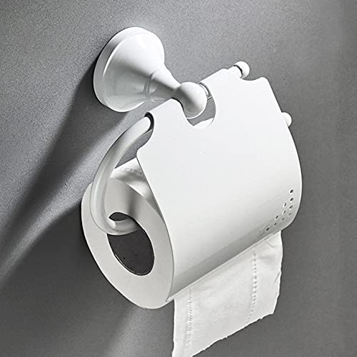 Laiton blanc chic : ensemble d'accessoires de salle de bain avec porte-serviette et brosse WC