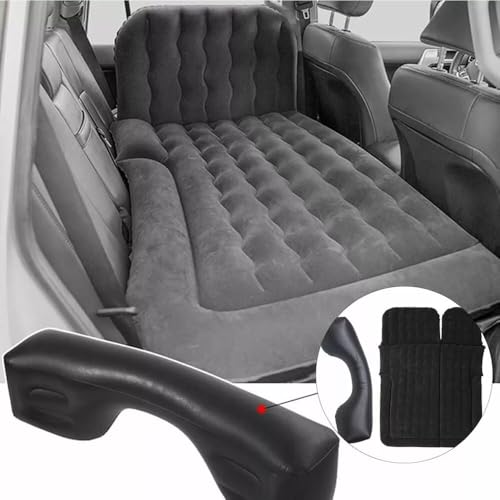 Image of Oshotto Multifunctional Car Inflatable Bed Air Mattress SUV Car Travel Outdoor Camping mat with Two Air Pillows and Air Pump Compatible with Toyota Land Cruiser (Black)