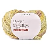 元廣 毛糸 オリンピック 純毛 並太 プリント マルチカラー 3 10玉パック（Ｂ）