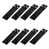 Tsnamay 8Pcs 4Inch Black Padlock Hasp,Door Slide Latch Locks Black Painted Iron Lock Black Iron with Screws for Home Yard Garden