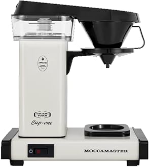 Technivorm Moccamaster 69211 Cup One, One-Cup Coffee Maker 10 Ounce, Off-White & 85090 Cup-One Paper Filters, 80 count, White