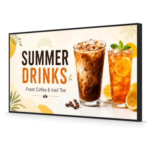 Image of 32 inch Wall-Mounted Digital Signage Display, 4K Menu Board