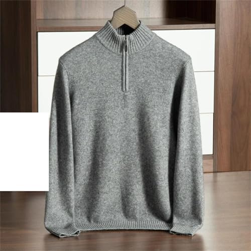 Kelsiop Thicken Warm Cashmere Sweater for Men Winter Causal Half Turtleneck Zipper Sweater Long Sleeve Knitted Pullover2