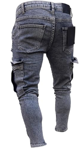 Maiyifu-GJ Men's Ripped Distressed Skinny Jeans Slim Fit Stretch Hip Hop Denim Pants Fashion Casual Straight Leg Biker Jeans3