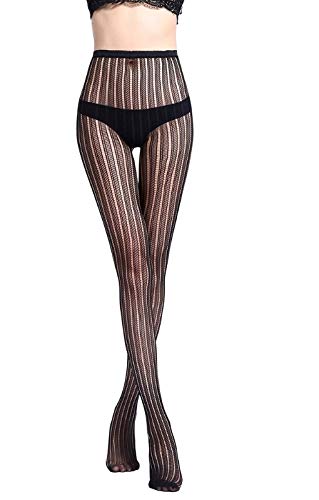 plumbury Women's/Girls's High Waist Pantyhose Texture Stockings, Free Size, Black-picture-3
