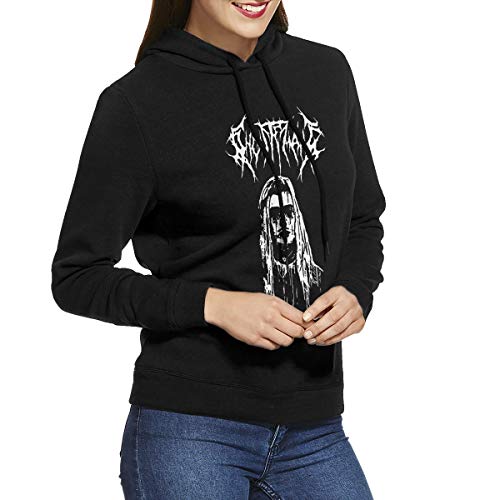 Women's Hooded Sweatshirt No Pockets Ghostemane Lil Pump Uzi Xan Yachty Pouya Gbc Peep Nordic Winter Personality Wild Black S
