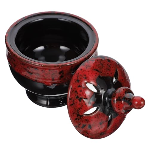 BESPORTBLE Ceramic Aroma Burner Censer Holder Lightweight Incense Stove with Hollow Design for Home Decor Bedroom Office Yoga Aromatherapy