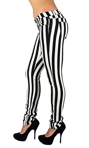 Black & White Striped Classic Sexy Skinny & Bootcut Jeans Junior & Plus Size3