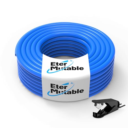 EterMutable 8mm(5/16 Inch) OD 5mm ID Blue Polyurethane PU Pneumatic Air Hose Tubing 32.8 Feet/10Meter Air Brake Line Tubing Compressed Accessories