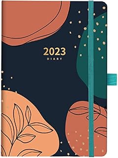 2023 Diary - Diary 2023 Week to View, January 2023 - December 2023, hardcover, Bookmark, Pen Ring, Elastic Binding, Inner Pocket, 14.6 * 21.4 cm