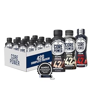 Worldwide Nutrition Bundle Compatible with Fairlife Core Power Elite 42g High Protein Milkshake – Chocolate, Strawberry, Vanilla Protein Shake Ready to Drink – 14 Fl Oz (Pack of 12) & Keychain