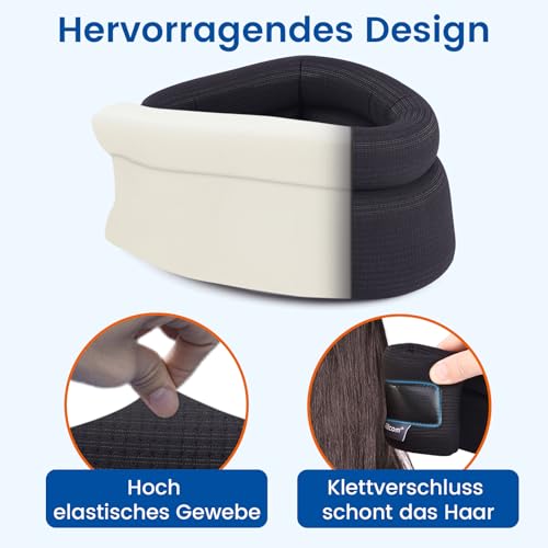 Willcom Nackenstütze für Nackenschmerzen Unterstützung, Weich Halskrause für Schlafen, Wirbel Ausrichten und Stabilisieren, Entlastet Druck in der Wirbelsäule (Schwarz, Medium, 29-35CM)