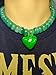 HJGPL Chunky Colorful Beaded Statement Boho Chokers Necklace Heart Pendant Pink Green Yellow Brown Fashion Jewelry (Green)