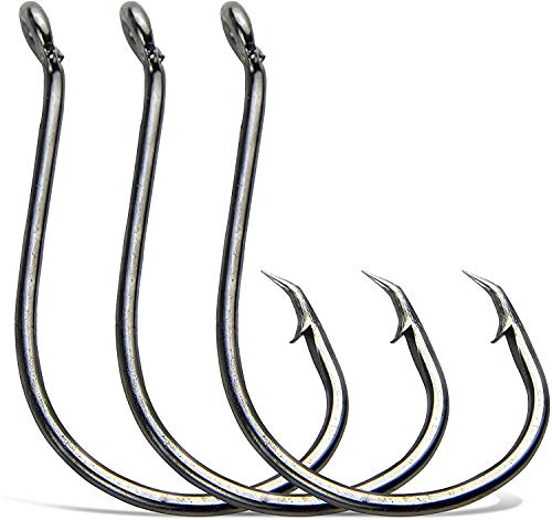 100-200 STK Octopus Circle Hook, 2X Offset Kreis Haken Salzwasser Angelhaken aus Kohlenstoffstahl Größe: #8-10/0