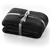 DecoKing Kuscheldecke 70x150 cm schwarz Decke Microfaser Wohndecke Tagesdecke Fleece weich sanft kuschelig skandinavischer Stil Henry