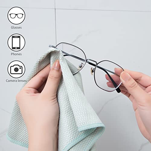 Puomue 8 Pack Microfiber Glass Cleaning Cloth, 12 Inch X 16 Inch, Lint Free Glass Towels For Cleaning Windows, Glasses, Mirrors, And Stainless Steel, Multicolor #TOP4