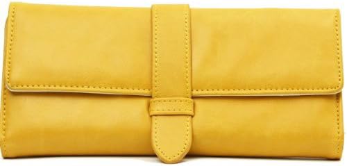 Amazon スリムタイプの長財布 細いのに小銭入れカード入れが多くて使いやすい財布 かわいいくてカラフルなデザインのサイフ さいふ イエロー 株式会社トレボ インターナショナル 財布