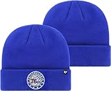 47 NBA Unisex-Adult Primary Logo Cuffed Knit Primary Logo Team Color Beanie Hat Cold Weather Hat, One Size (Philadelphia 76ers Blue)