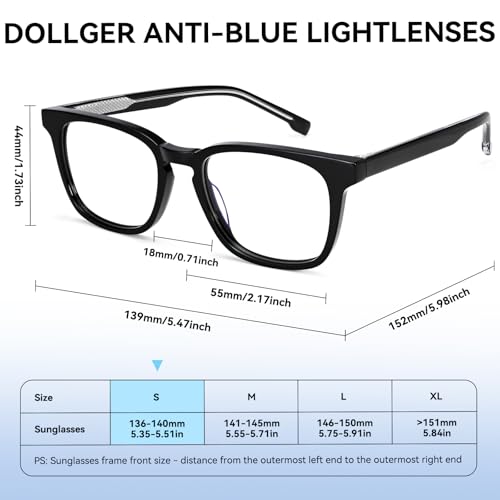 Image of Dollger Blue Light Blocking Glasses For Woman Men Square Rectangle Computer BlueLight Glasses Non-Prescription Glasses