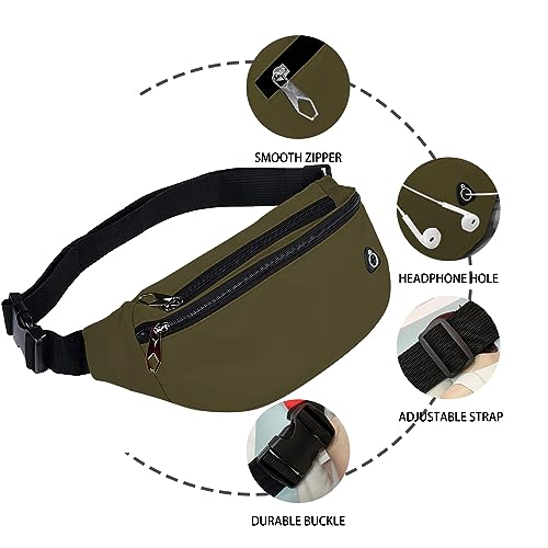 Image of Fanny Packs for Men and Women, Water-Repellent Sports Waist Pack Bag for Travel Hiking Running Hands-free