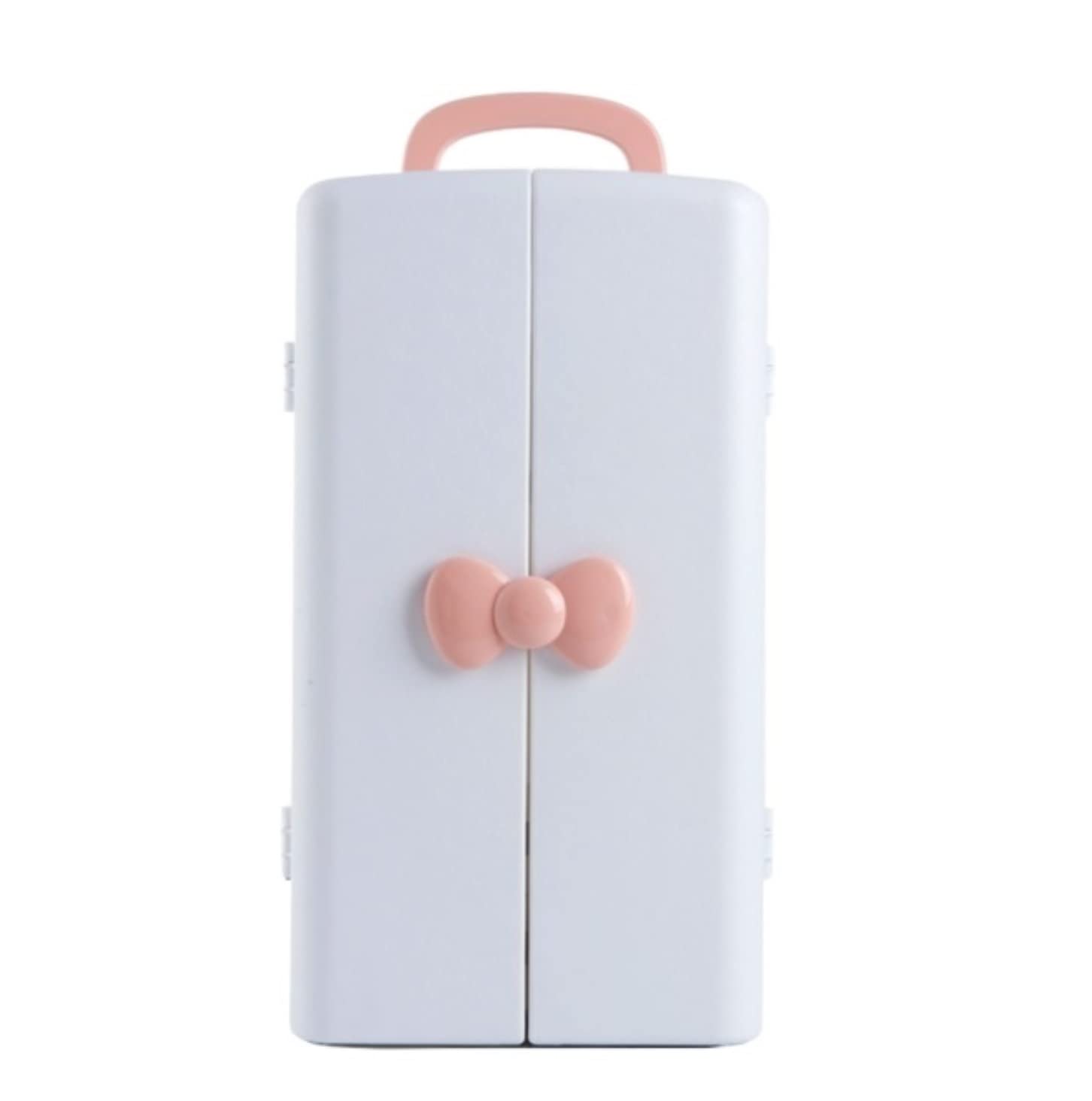 Organizer do Makijażu Elegancki Pudełko Do Przechowywania Kosmetyków Na Biurko Toaletka Prosta Przenośna Półka Szminki Organizer Przybory Makijażu Pojemnik na Kosmetyki(Pink)