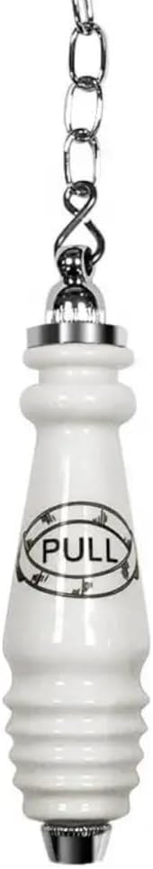 AQUATEK Victorian Chrome & Ceramic Toilet Chain Pull for High Level Cisterns | Traditional Style Flush Accessory