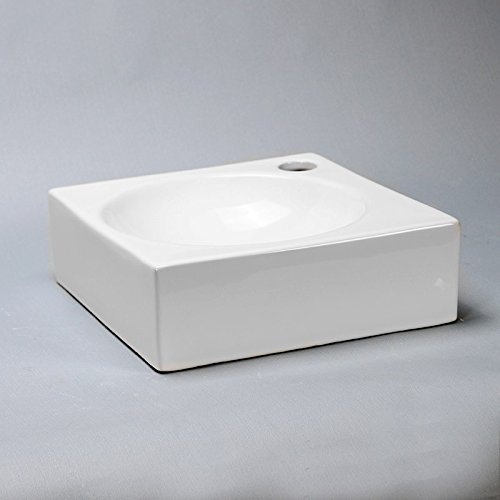 Calle del Baño lv-cl Like lave-main cuadrado suspendida cerámica 28 x 28 cm blanco