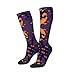 ZGHQHCDRH Halloween Witch Flying Print Adult Stockings Fashionable Contrast Color Design, Stretchy Comfort Fit For Sizes 36-45