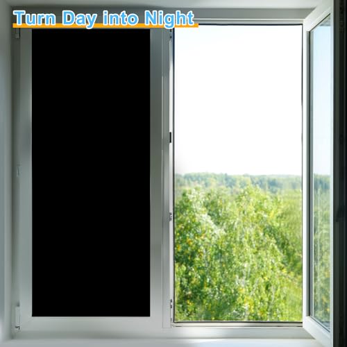 Pelicula de privacidad para ventana HARFINGTON 17.5x78.7 pulg negra miniatura 6