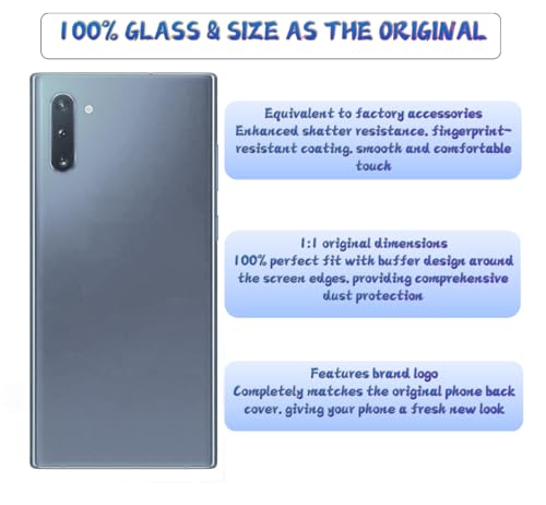 Image of Galaxy Note 10 Rear Back Cover Replacement with Pre-Installed Camera Lens+Tools+Pre-Adhesive for Samsung Galaxy Note 10 SM-N970 All Carriers (Black)