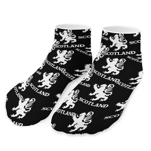 Lion Rampant Scotland Scottish Men's Ankle Socks Womens Low Cut Crew Sock for Athletic Running One Size