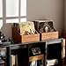 2 Pack Wood Vinyl Record Storage, Retro & Durable Vinyl Crate and Record Holder, Album Storage Record Case Box for 120+ Records, Perfect Record Organizer for Home Decor and Collection Display(Brown)