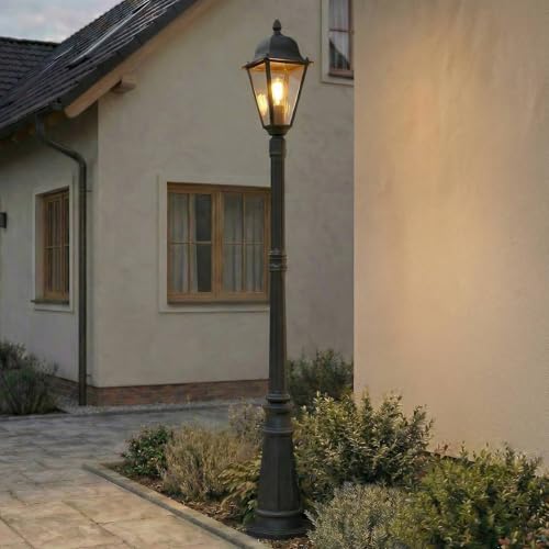 Lampione da esterni 'Edana' (Antico) colore Nero, in Alluminio (1 luce, E27) di Lindby | Candelabro, lampada da esterni