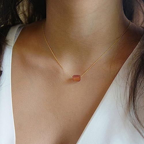 Natural Carnelian Healing Crystal Necklace - Earthy Anxiety & Healing Necklace4