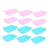 Cabilock 12 Piezas Molde de Silicona para Muffins Tazas para Hornear Reutilizables Accesorio de Repostería para Horno Molde Rectangular para Pasteles Suministros Cocina