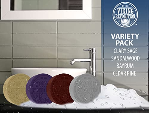 Viking Revolution Shaving Soap For Men - Shave Soap For Use With Shaving Brush And Bowl For Smoothest Wet Shave, Shaving Soap Puck - 4 Pack Variety, Each Pack 2.5Oz #TOP1