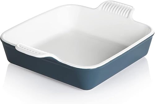 Miniatura 6 de Sweejar Plato de cerámica para hornear, bandeja rectangular pequeña para hornear con asas dobles, 20 onzas para cocinar, brownie, cocina, 6.5 x 4.9