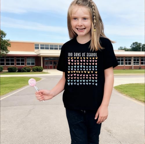 Image of BANGELY 100 Days of School Shirts for Kids Back to School Graphic Tee 100 Days Celebration Tshirt Elementary Student Gift