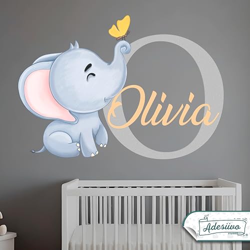 Vinilo Decorativo Elefante Personalizable con Nombre miniatura 4
