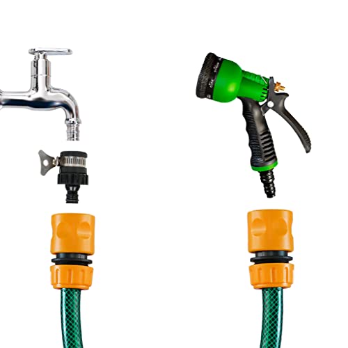 TrustBasket 1/2 Inch Plastic Garden Water Hose Quick Connector with Aqua Water Tap Adapter | Quick connector for Hose Pipe and garden water spray gun Fitting for Kitchen Gardening Car Washing Cleaning