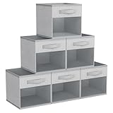 DIMJ Collapsible Storage Cubes, 6 Packs Cube Storage Bins with Window, Fabric Storage Baskets for Shelves, Closet Storage Boxes for Clothes,...
